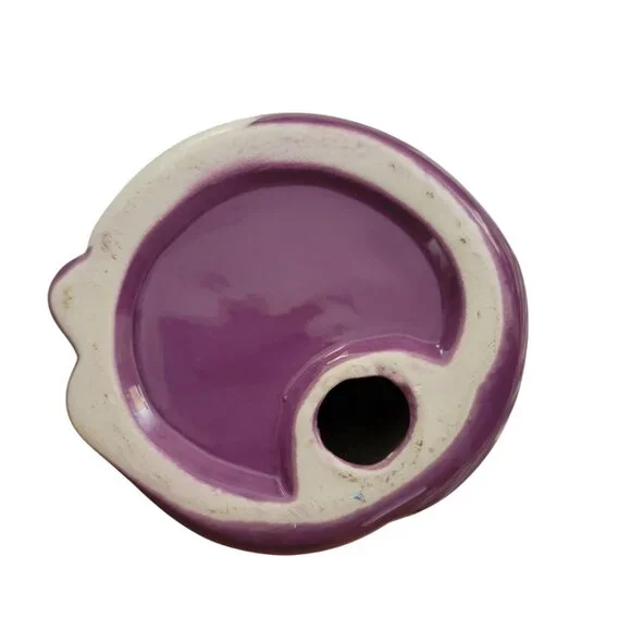 Purple & White Ceramic Fox Figurine For Home Decor - Picture 5 of 5